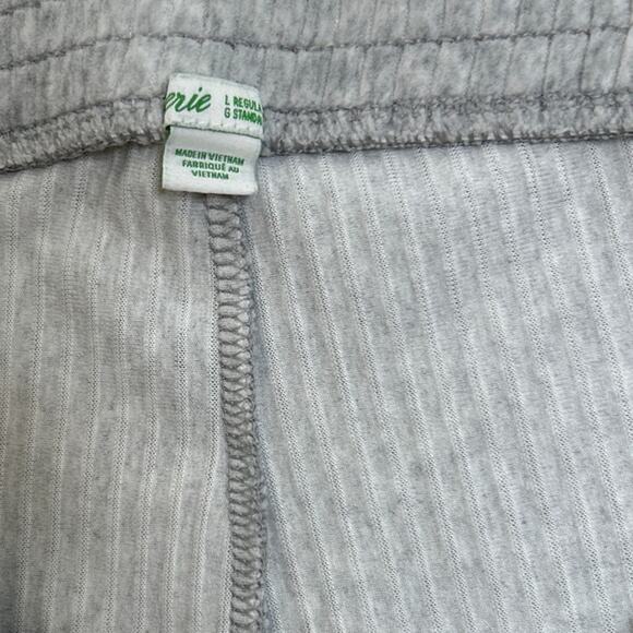 Aerie Groove-On Velour High Waisted Flare Pant Ribbed In Light Gray. Size L - Picture 5 of 7